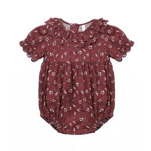 NEW RYLEE + CRU baby's liv romper in burgundy